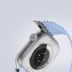 Эластичный ремешок светло-синего цвета (Light Blue) для смарт часов Apple Watch размером 38, 40, 41 и 42MM, серия Mixture Ultra Series от Dux Ducis