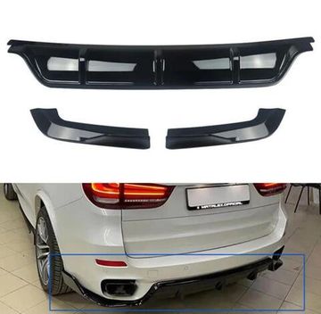 Диффузор заднего бампера Black Knight BMW X5 F15 2013-2018 чёрный глянец