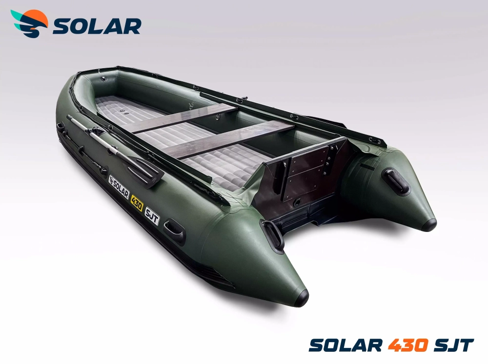 Лодка надувная моторная solar-430 super jet tunnel