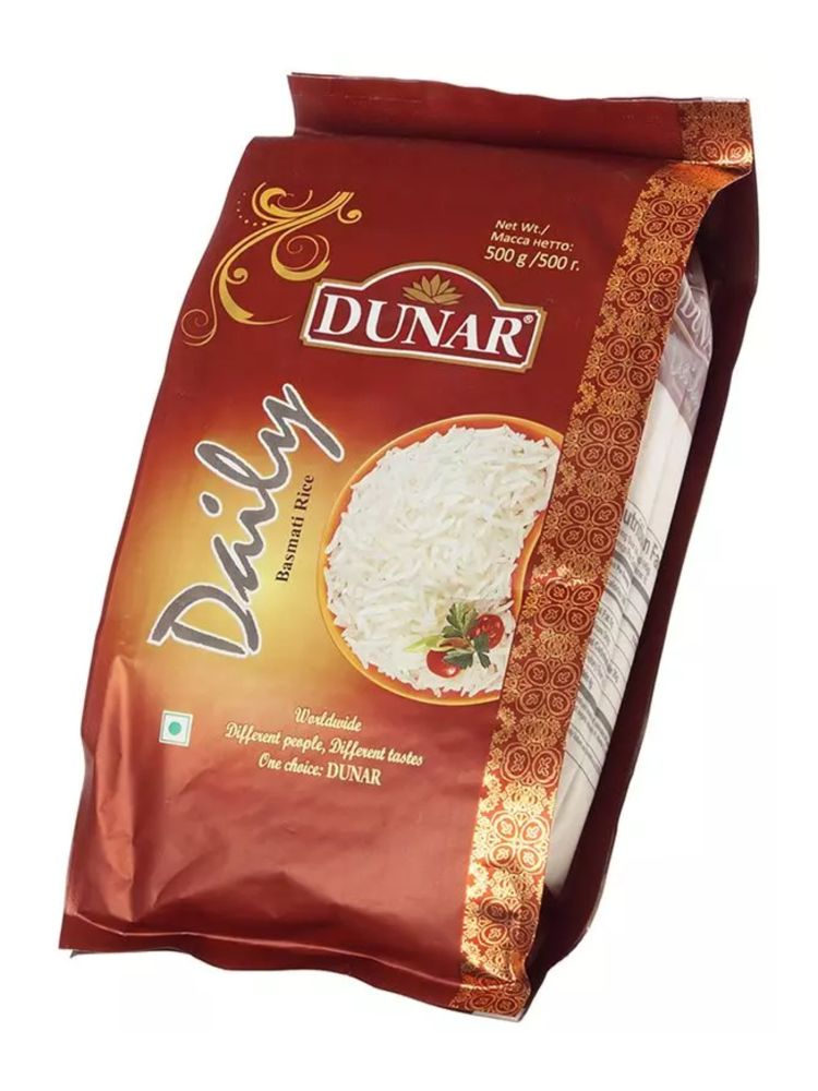 Рис Dunar Басмати Daily длиннозерный шлифованный 500 г, 2 шт