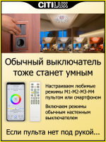 Citilux Джемини Смарт CL229A161E RGB Умная люстра Хром