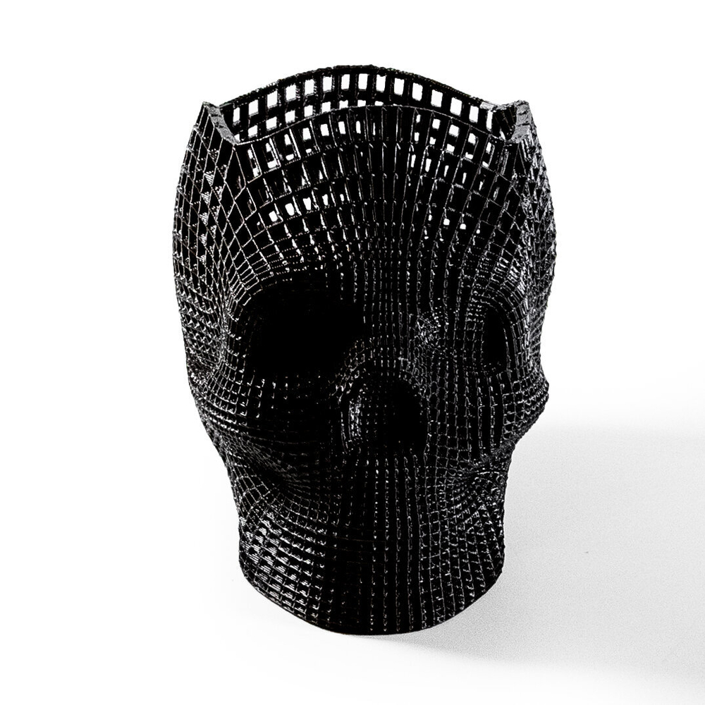 Подставка для карандашей, конфетница, череп-сетка, 3D печать, черная
