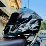 Шлем SMK TITAN SLICK, цвет чёрный/серый/синий (XL)