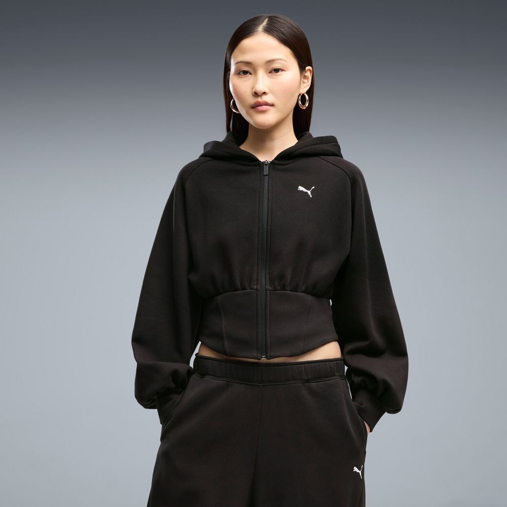 Толстовка женская PUMA STREET GLAM Bedazzled FZ Balloon Sleeve Hoodie FL