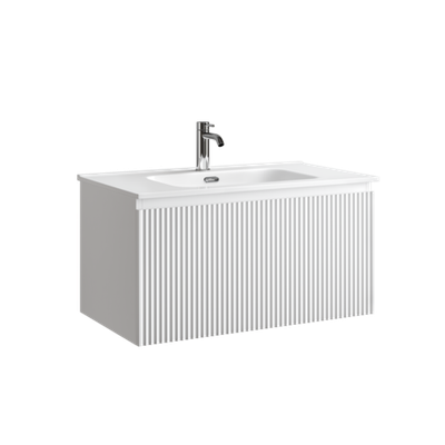 Тумба подвесная SANCOS Сноб Р 1.0 (Snob R 1.0) 790х445х406, c одним ящиком оснащенным доводчиками, Белый матовый (Bianco), арт.SNR1.080W