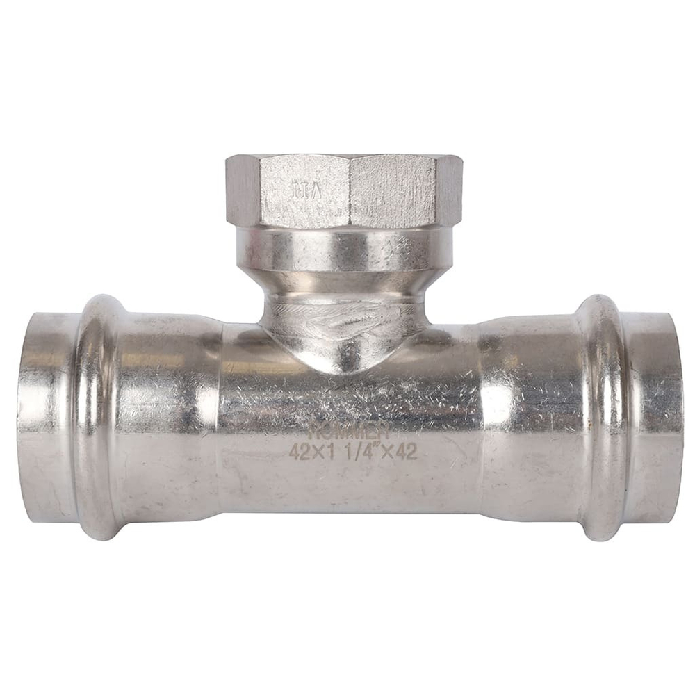 ROMMER Тройник с ВР 42x1 1/4" из нержавеющей стали прессовой