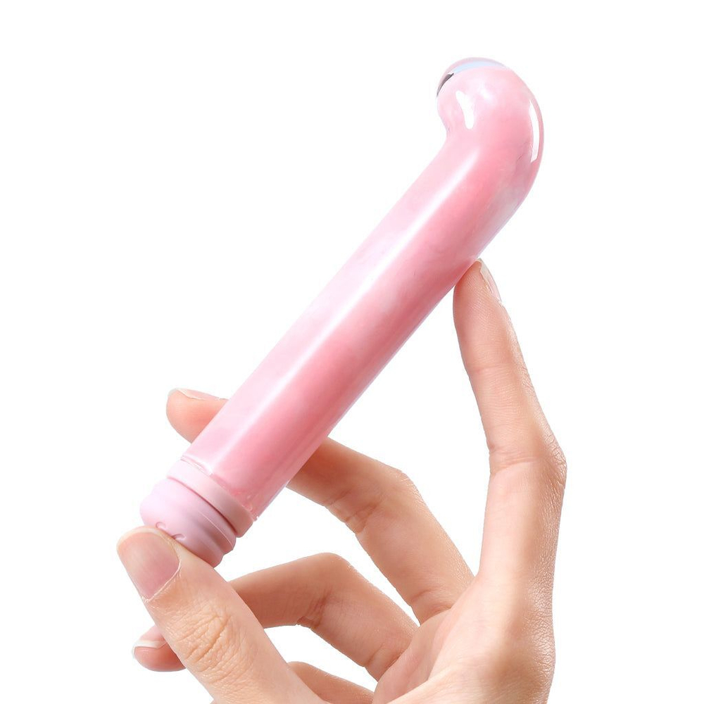 Розовый компактный вибратор из стекла Magic Cane - 12 см. (Цвет: розовый)