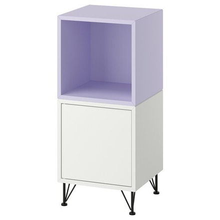 IKEA EKET  (ИКЕА ЕКЕТ)  -  Комбинация шкафов на ножках - белый/бледно-фиолетовый, чёрный металл 35x35x80 см