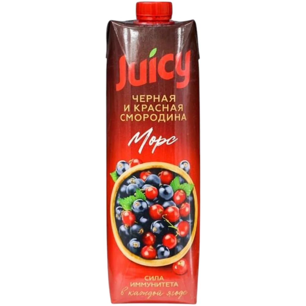 Сок Juicy 0,950л PP Черная и красная смородина морс