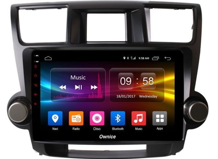 Магнитола для Toyota Highlander 2 2007-2013 XU40 - Kuberg OL-1431-1 IPS, Android 10, 4G SIM-слот (крутилки декоративные)