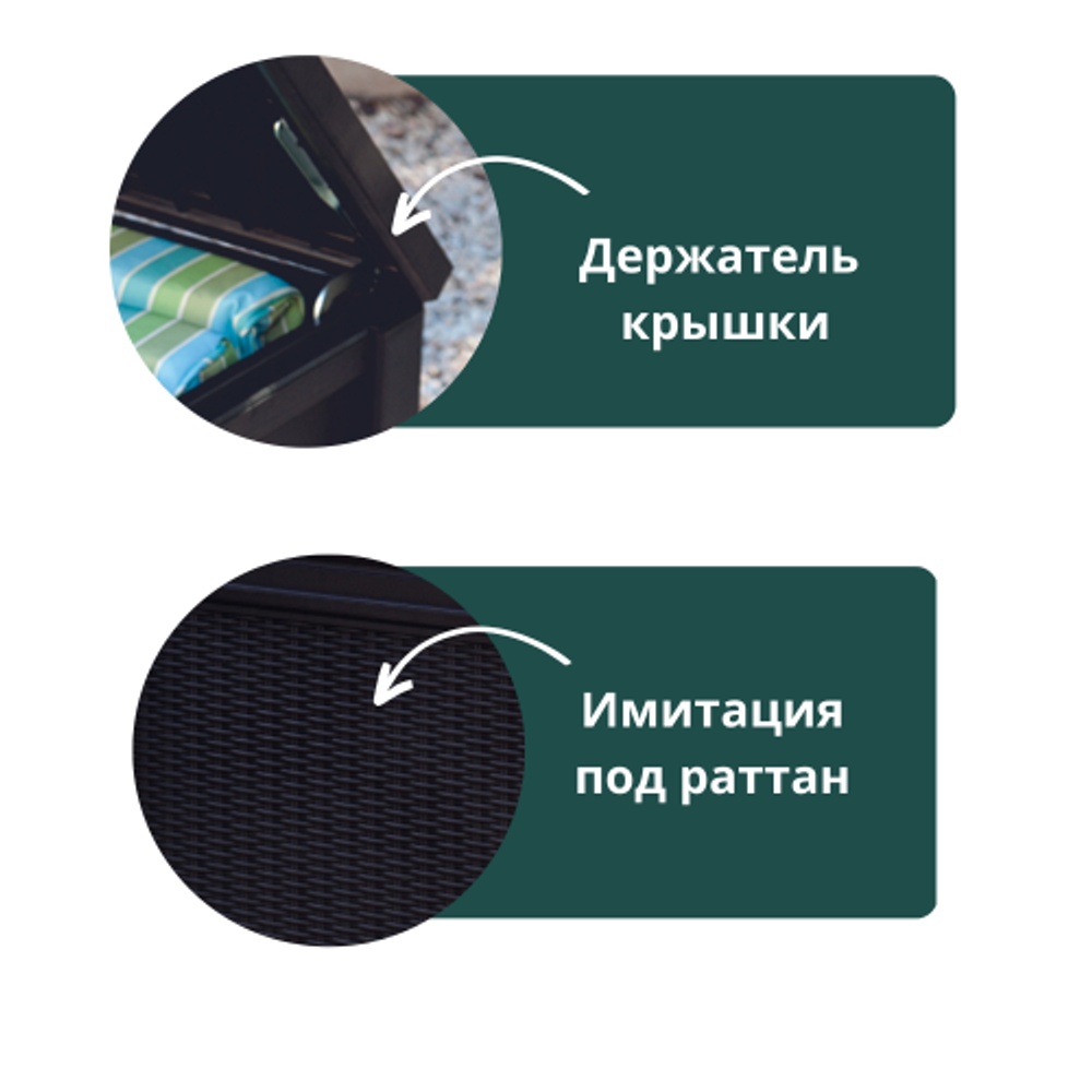 Мебель Сундук Keter для хранения Куб Rattan графит (208л)