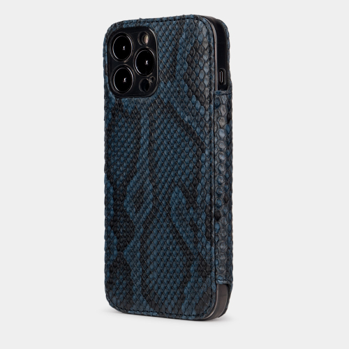 Чехол Benoit для iPhone 13 Pro из кожи питона, синего цвета
