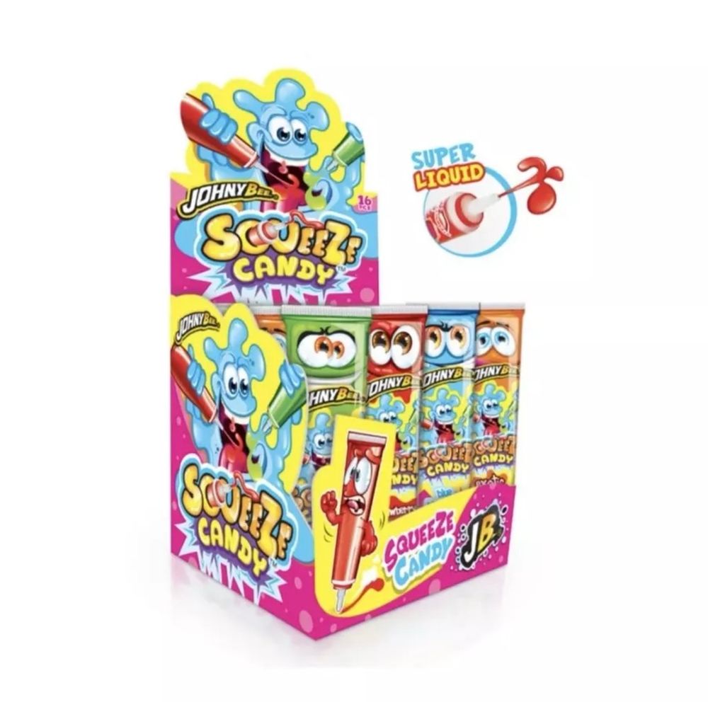 Жидкая карамель SqueeZe (Тюбик 44гр), 16 шт, Johny Bee
