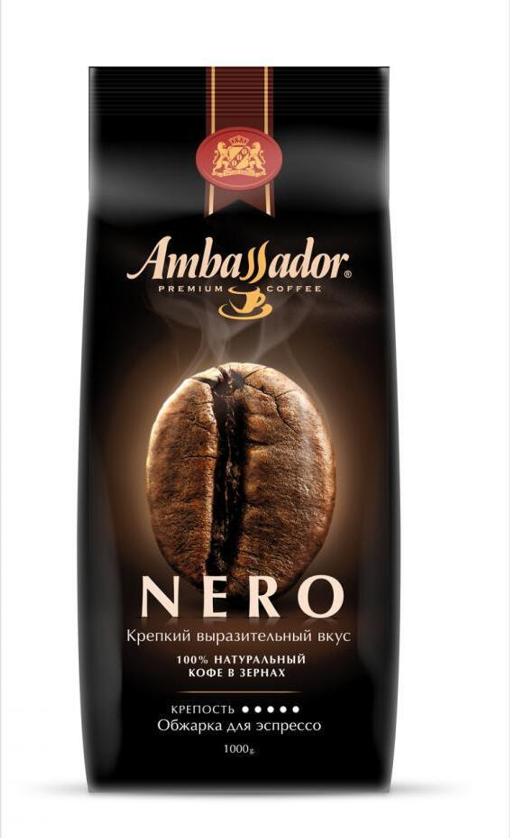 Кофе в зернах Nero пакет 1000г, Ambassador
