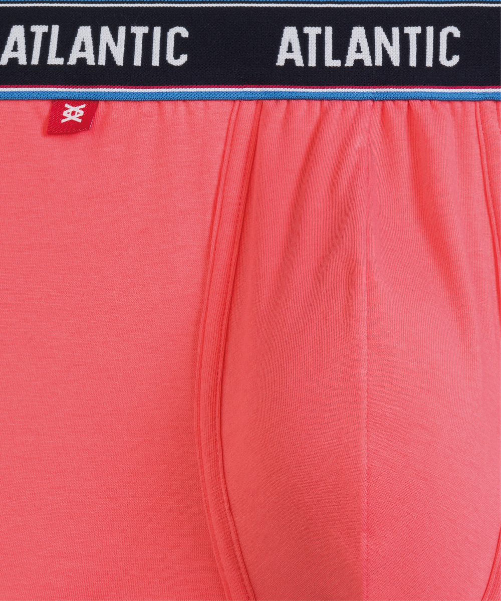 Мужские трусы шорты Atlantic, набор из 3 шт., хлопок, темно-синие + коралловые + серый меланж, 3MH-214