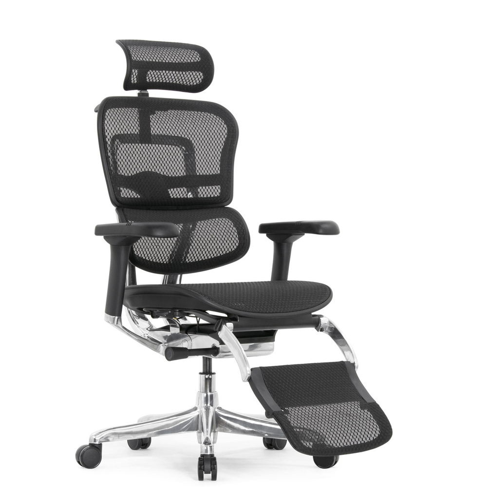 Кресло FALTO Ergohuman Elite 2 с подножкой ( чёрный каркас /сетка чёрный T-168-B1 Black )