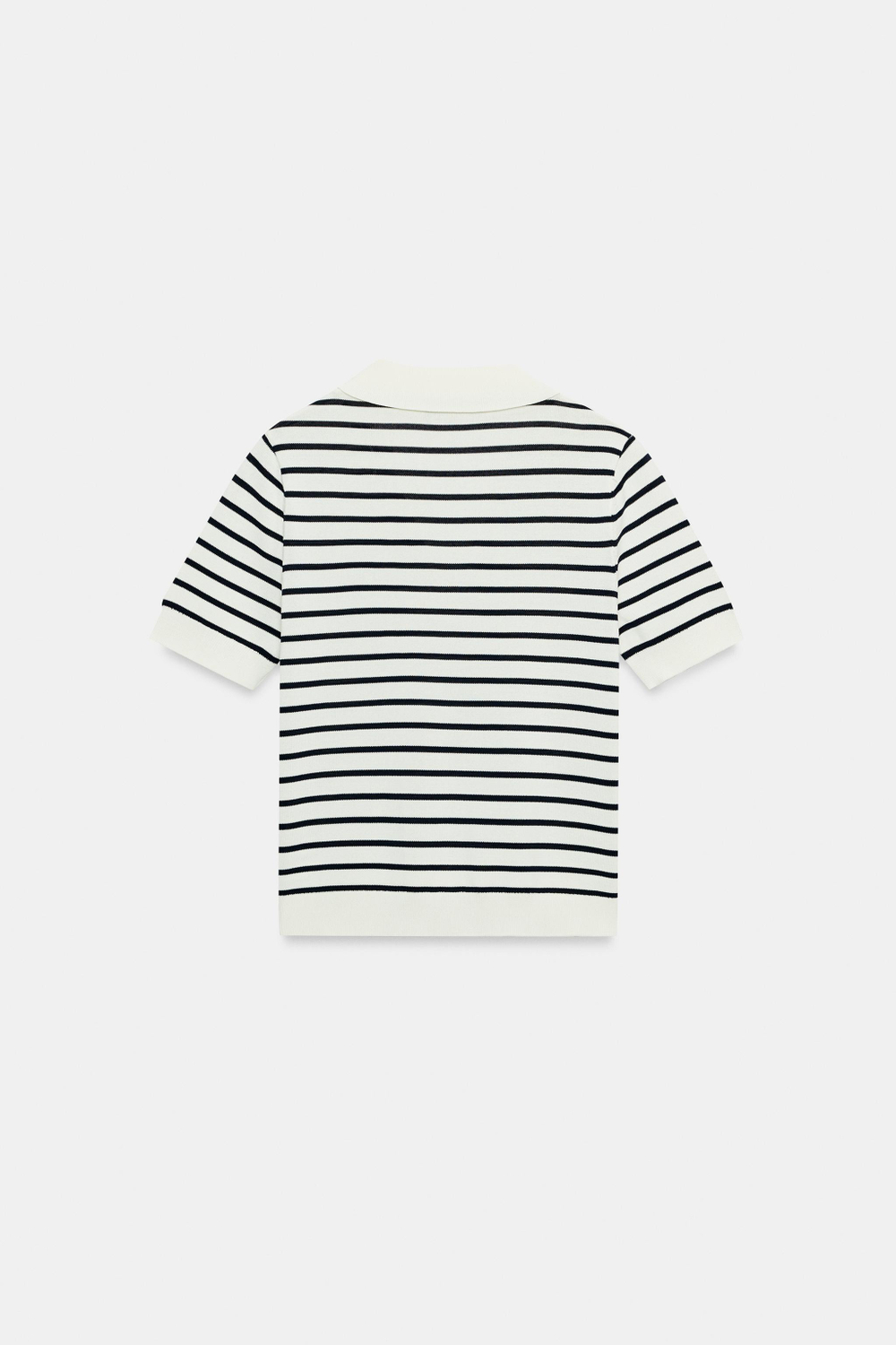 ТРИКОТАЖНОЕ ПОЛО В ПОЛОСКУ С КОРОТКИМИ РУКАВАМИ — ZARA