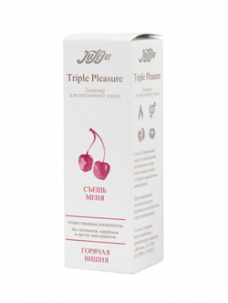 Массажный съедобный гель Triple Pleasure "Горячая вишня" 60мл