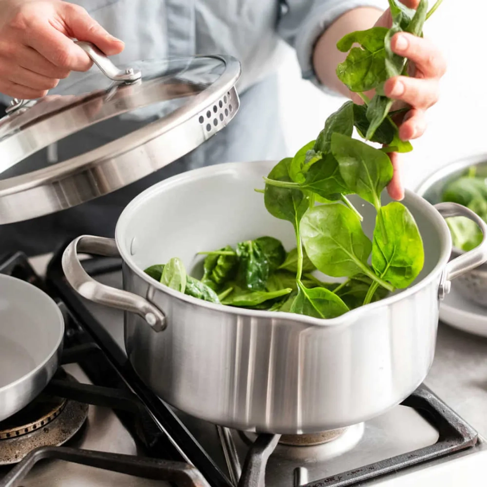 GreenPan Кастрюля Venice Pro 24 см 7,6 л с паровой вставкой evershine light grey EAN 885837013092