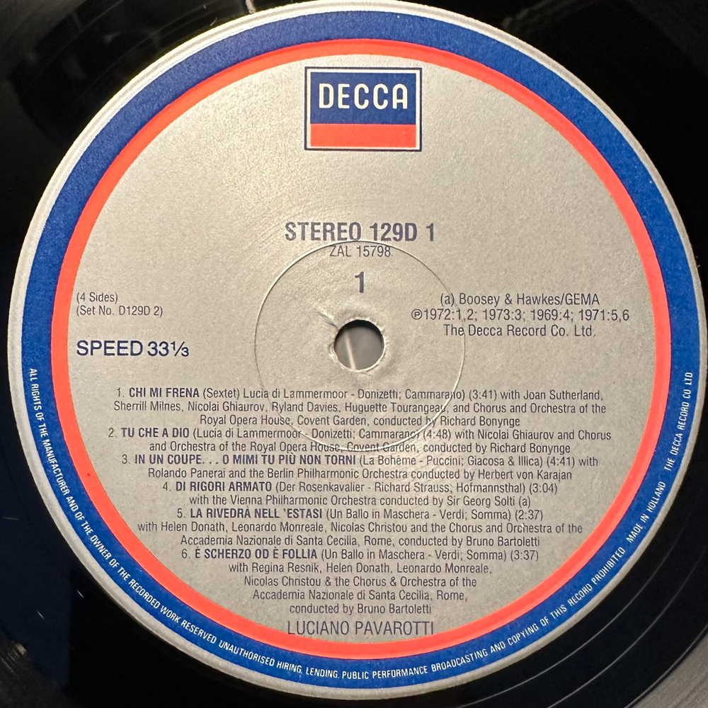 Лучано Паваротти-Браво Паваротти 2LP (Голландия 1981г.)