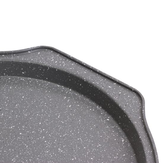 Форма для запекания пиццы Kamille KM 6015M (35х33,5х2,5 см) из углеродистой стали с мраморным покрытием
