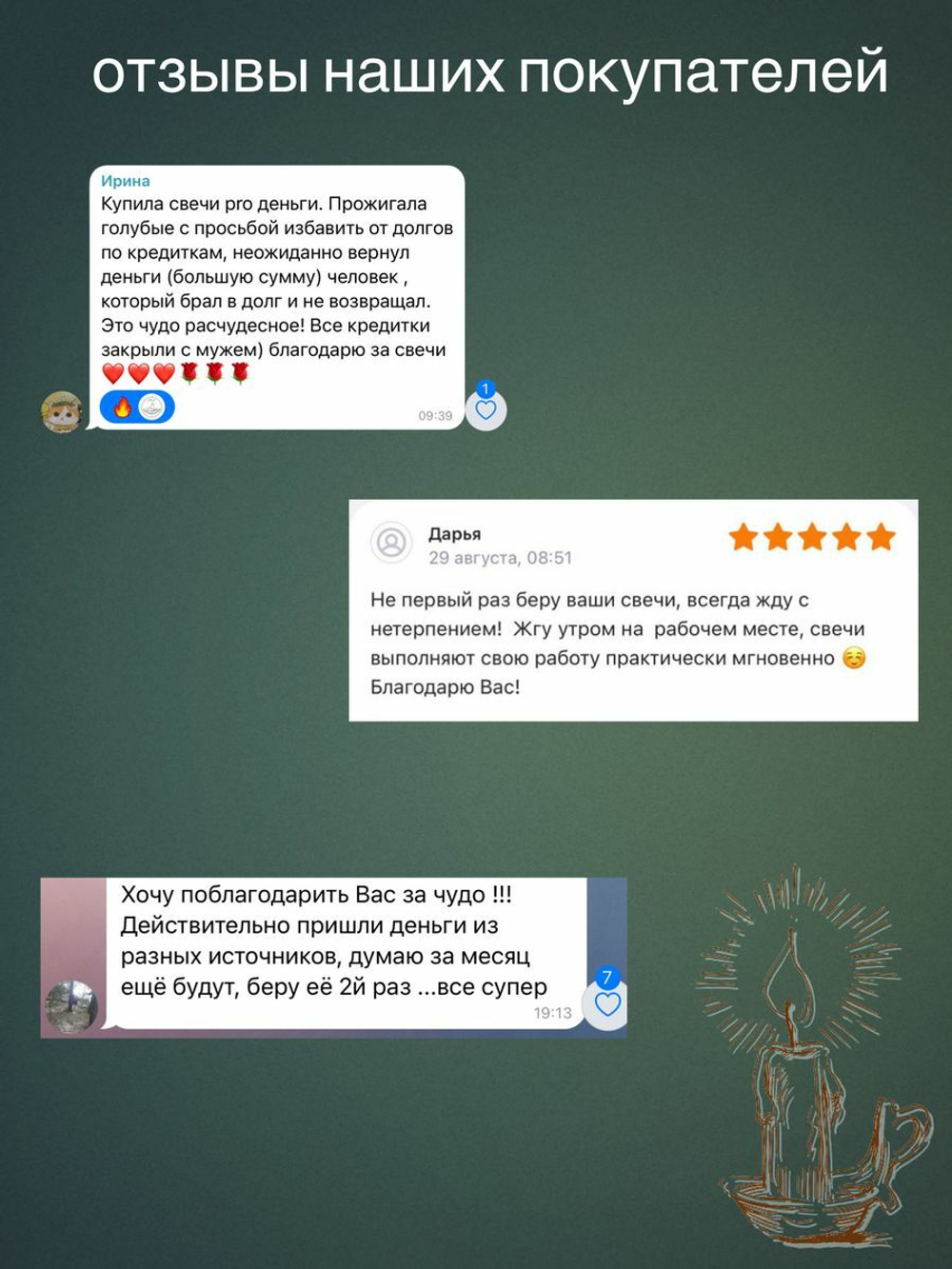 Набор чакровых свечей PROденьги