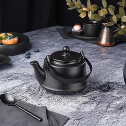 Чайник 600 мл d 14 см h8,5 см с ситом Smooth Black Raw Stellar P.L. Proff Cuisine [1]