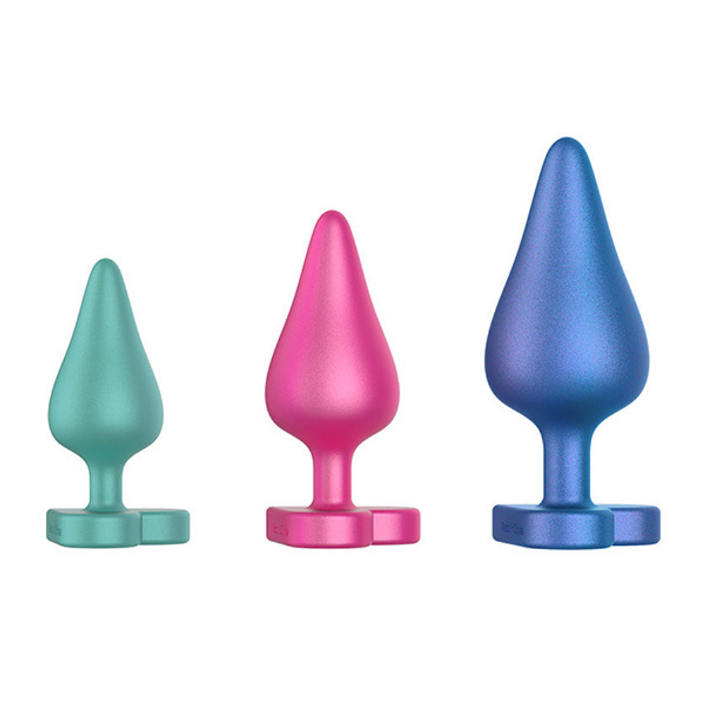 Набор из 3х анальных силиконовых пробок 10,6см, 8,8см, 7,4см Romp Luster RP281SGZ