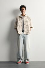 КУРТКА-РУБАШКА BOXY-FIT С АБСТРАКТНЫМ ПРИНТОМ — ZARA