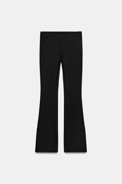 ZARA БРЮКИ ИЗ ИНТЕРЛОКА С ПУГОВИЦАМИ, ЧЕРНЫЙ