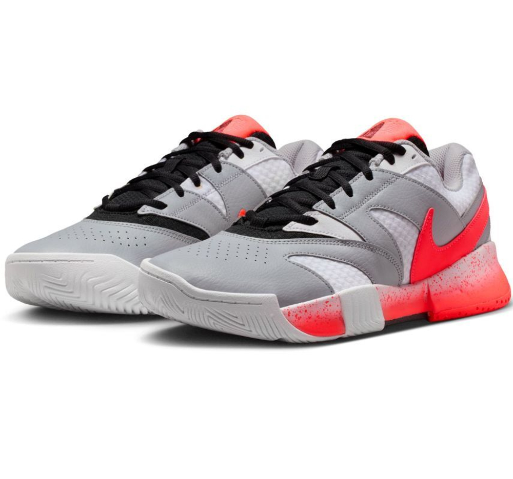 Мужские кроссовки теннисные Nike Court Lite 4 HC Premium - white/hot lava/wolf grey