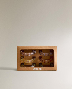 ZARA HOME СТЕКЛЯННЫЕ КОЛЬЦА ДЛЯ САЛФЕТОК (НАБОР ИЗ 6 ШТ.), ЗЕЛЕНЫЙ