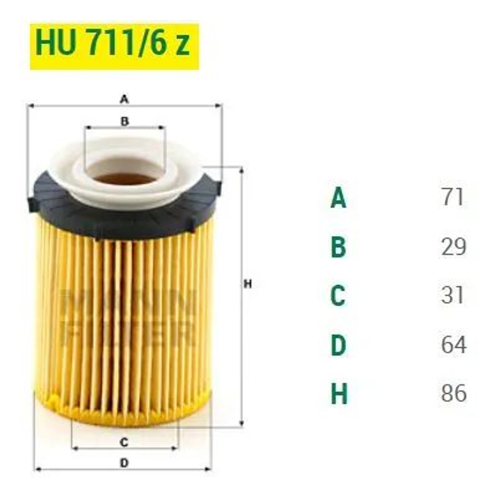 MANN-FILTER Фильтр масляный HU 711/6 z для MERCEDES BENZ, INFINITI (A 270 180 00 09)