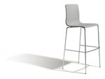 Стул барный пластиковый Scab Design Alice Barstool, хром, светло-серый