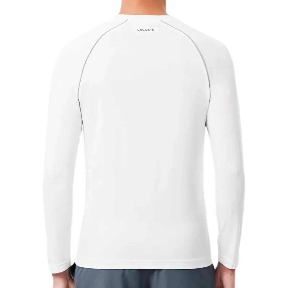 Мужская теннисная футболка с длинным рукавом Lacoste Ultra Dry Stretch Tennis Baselayer - white