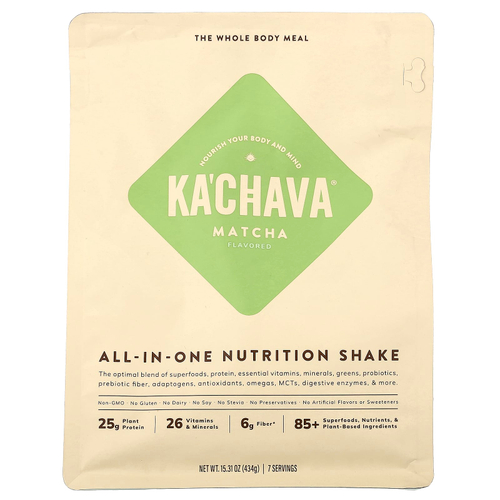 KaChava, универсальный питательный коктейль, матча, 434 г (15,31 унции)