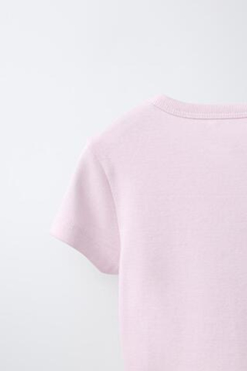 ZARA ФУТБОЛКА С НАДПИСЬЮ, СВЕТЛО-РОЗОВЫЙ