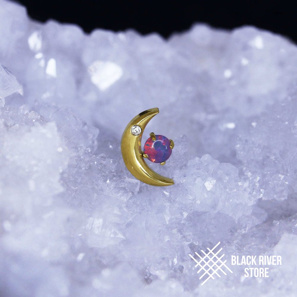 Moon Crescent Opal #38 PVD Yellow