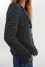 БЛЕЙЗЕР ИЗ ФАКТУРНОЙ ТКАНИ С БАХРОМОЙ — ZARA