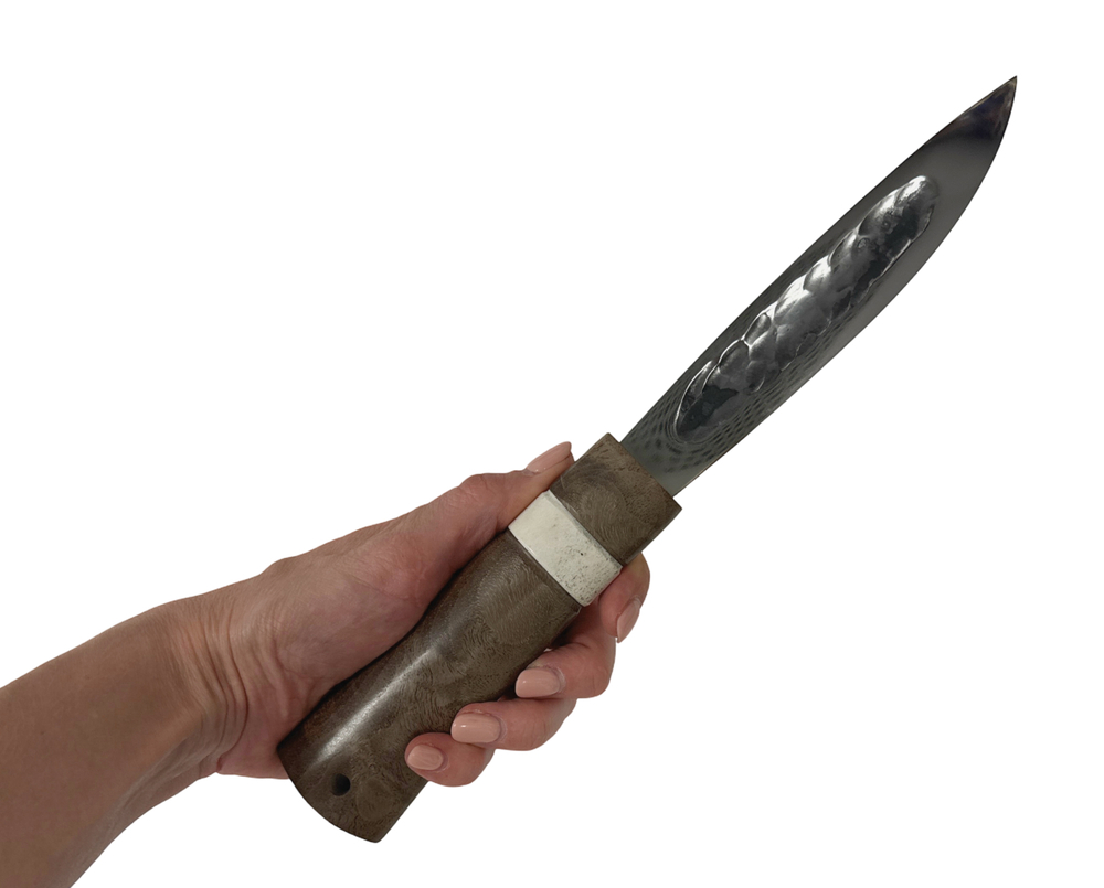 Нож Таёжный Якут, Bohler K340, рукоять карельская берёза, кость, Русский Молот