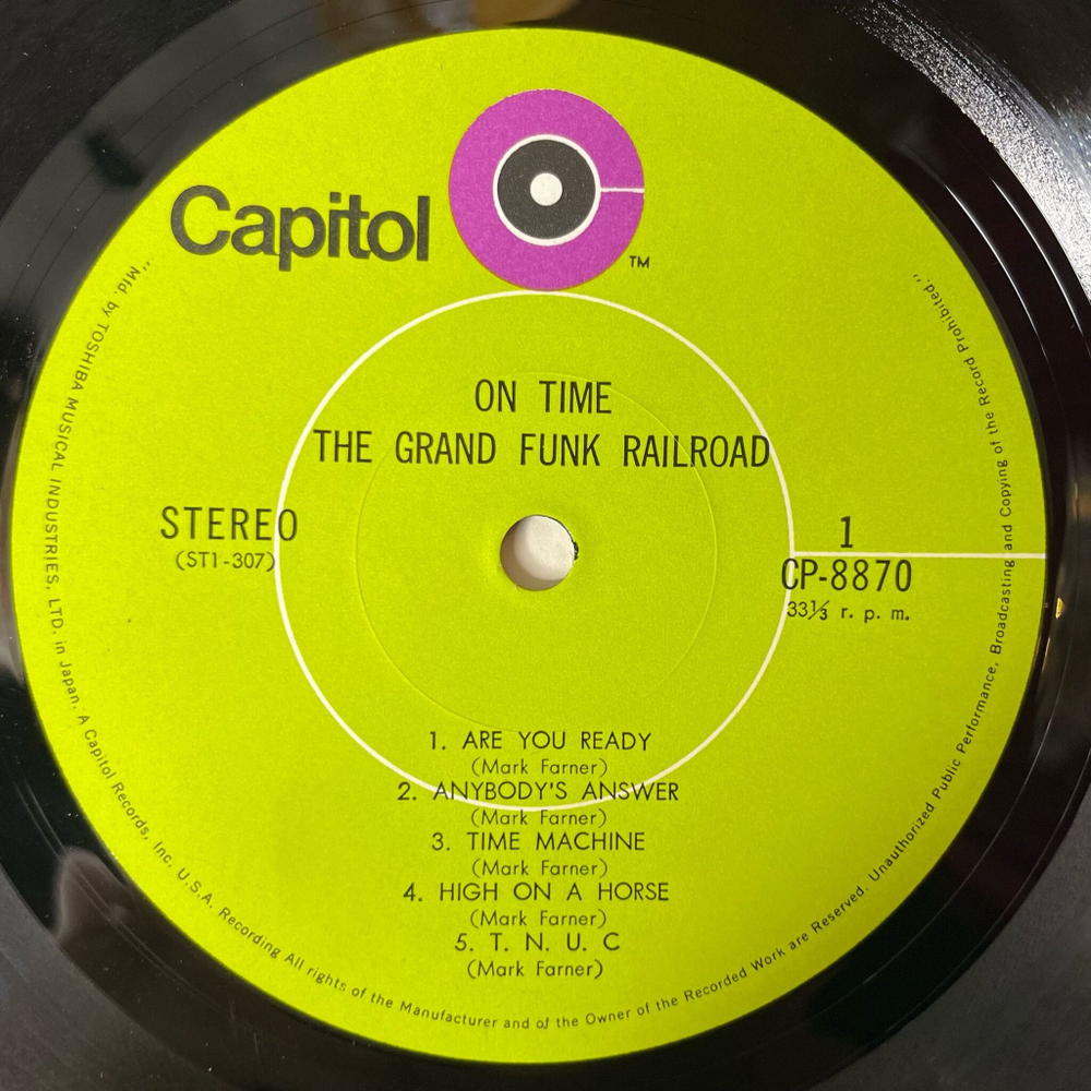 Винтажная виниловая пластинка LP Grand Funk Railroad On Time (Japan 1970) (No Obi) Into The Sun