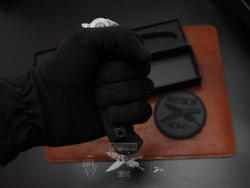 Складной нож тактический НОКС "Офицерский-2М" Black 320-589404 c клинком из стали AUS-8, рукоять G10