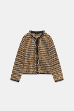 КАРДИГАН С НЕОБРАБОТАННЫМИ КРАЯМИ И МЕТАЛЛИЗИРОВАННОЙ НИТЬЮ — ZARA