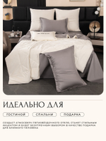 КПБ на резинке Сатин Velvet Premium с Одеялом VPR013, Евро, 4 наволочки, простынь 180*200*25