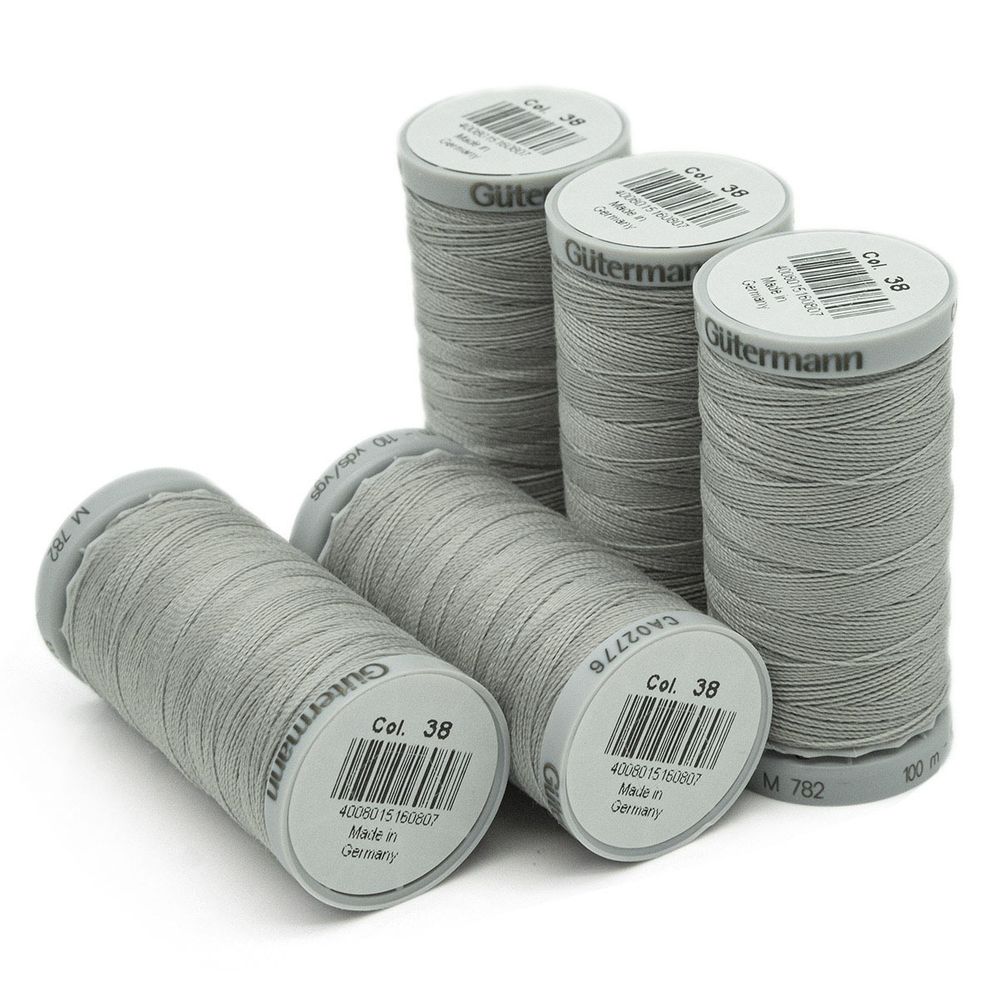 Нитки суперкрепкие Gutermann Extra Strong M782 №40 (100 метров), 5 кат. | 038 св.серый