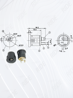 Разъем DC-022K с защелкой на корпус (гнездо 5.5x2.1 мм DC022K)