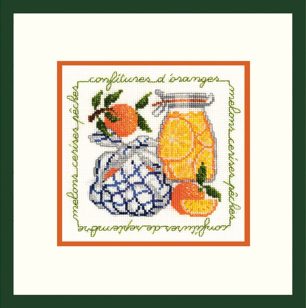 Набор для вышивания нитками Le Bonheur des Dames Confitures D'oranges (Апельсиновый джем), 11,5х11,5 см