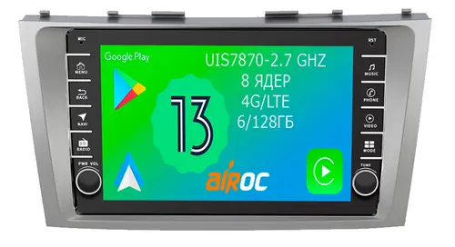 Магнитола для Toyota Camry 2006-2011 (без усилителя)- Airoc AB-1108 (кнопки и крутилки), Android 13, Быстрая, SIM-слот, CarPlay