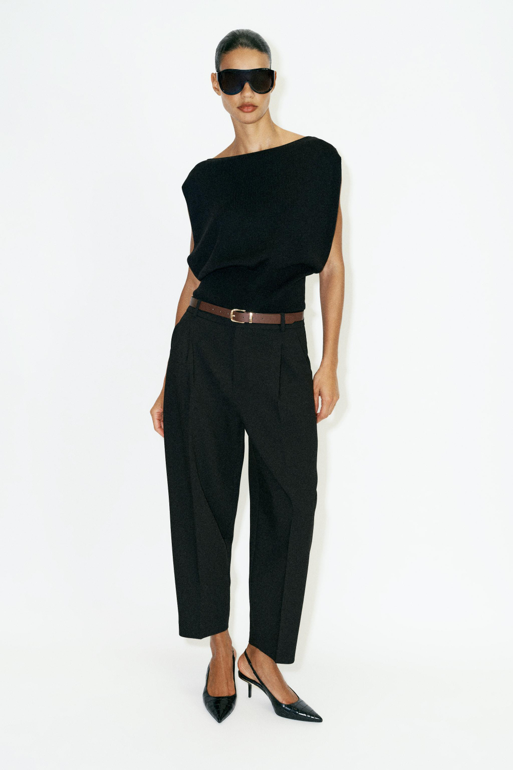 УКОРОЧЕННЫЕ БРЮКИ С РЕМНЕМ — ZARA