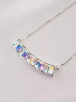 Колье Мираж с дорожкой кубиков-хамелеонов Swarovski